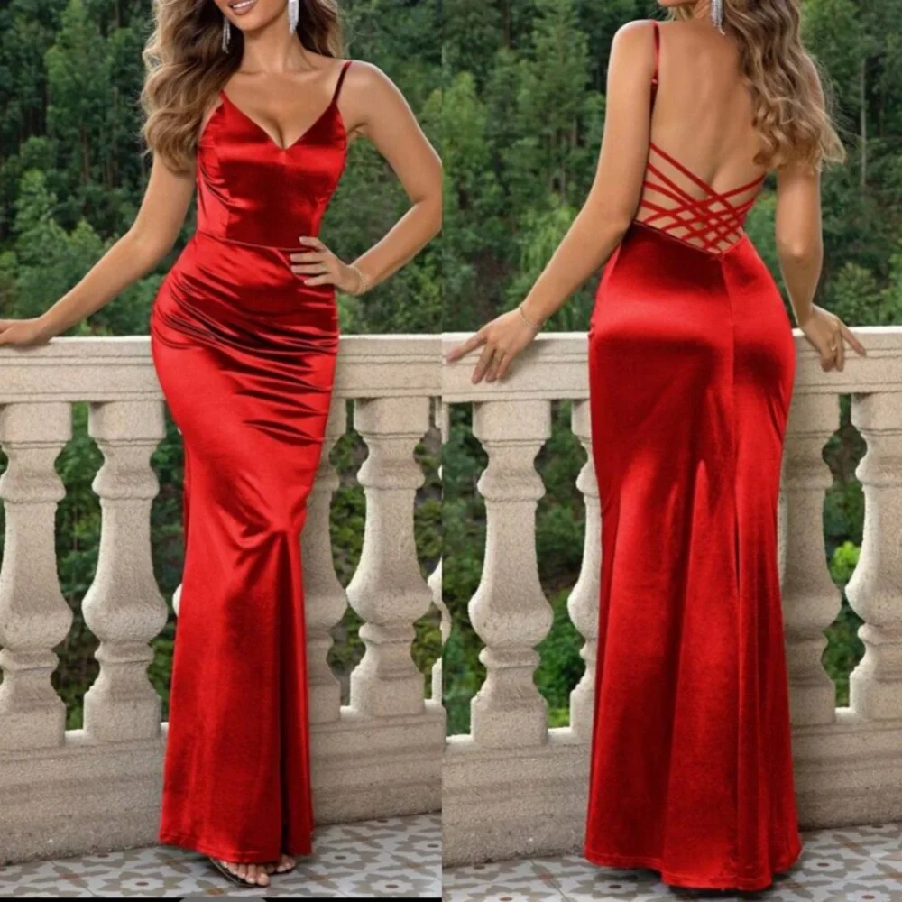 Luxe open back party formal dress - Picture 1 of 7